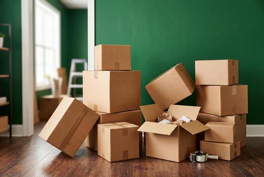 Packed goods and relocation vehicle arranged for safe moving service from Jaipur